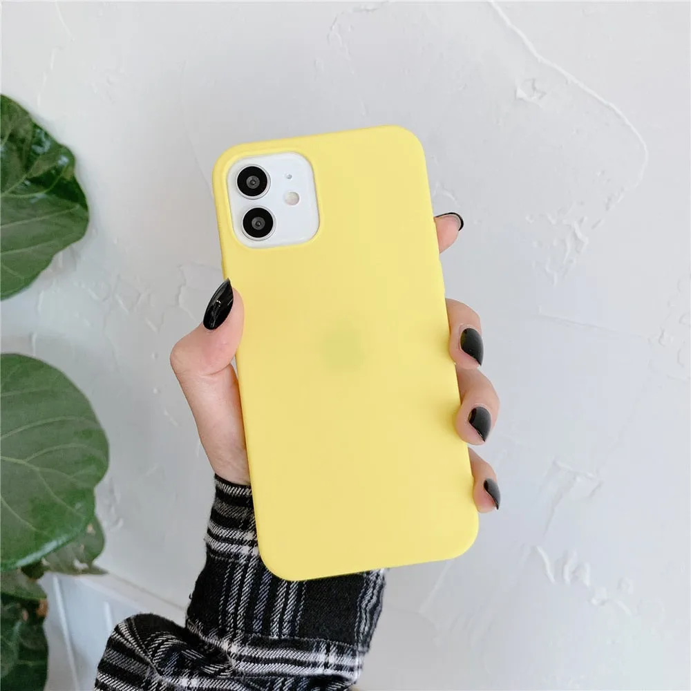 Anymob iPhone Yellow Silicone Plain Phone Case Soft Candy Cover