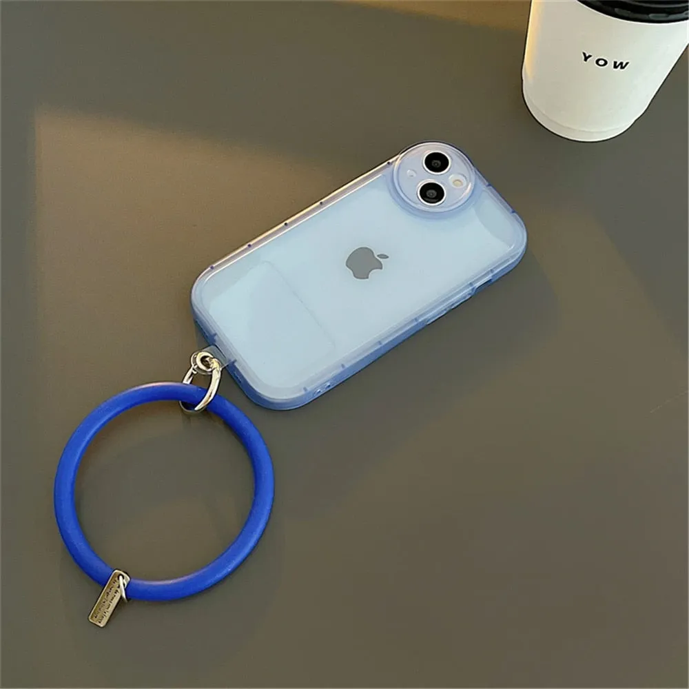 Anymob iPhone Yellow Stylish Wristband Ring Clear Soft Phone Case Shockproof Bracelet Silicon Cover