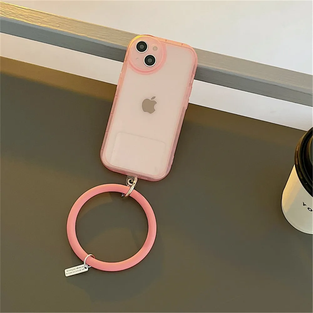 Anymob iPhone Yellow Stylish Wristband Ring Clear Soft Phone Case Shockproof Bracelet Silicon Cover