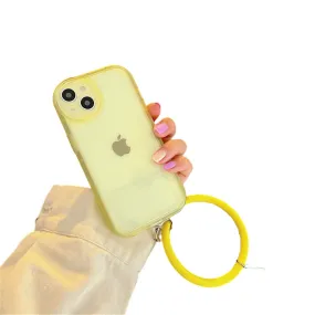 Anymob iPhone Yellow Stylish Wristband Ring Clear Soft Phone Case Shockproof Bracelet Silicon Cover