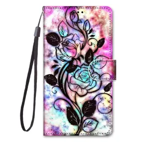 Anymob Samsung Abstract Rose Magnetic Flip Leather Phone Case