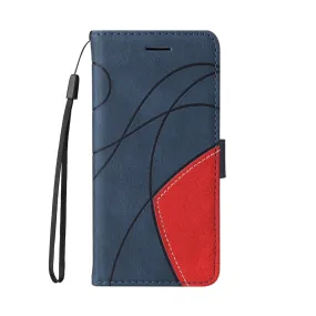 Anymob Samsung Blue And Red Leather Wallet Flip Case Protective Phone Cover