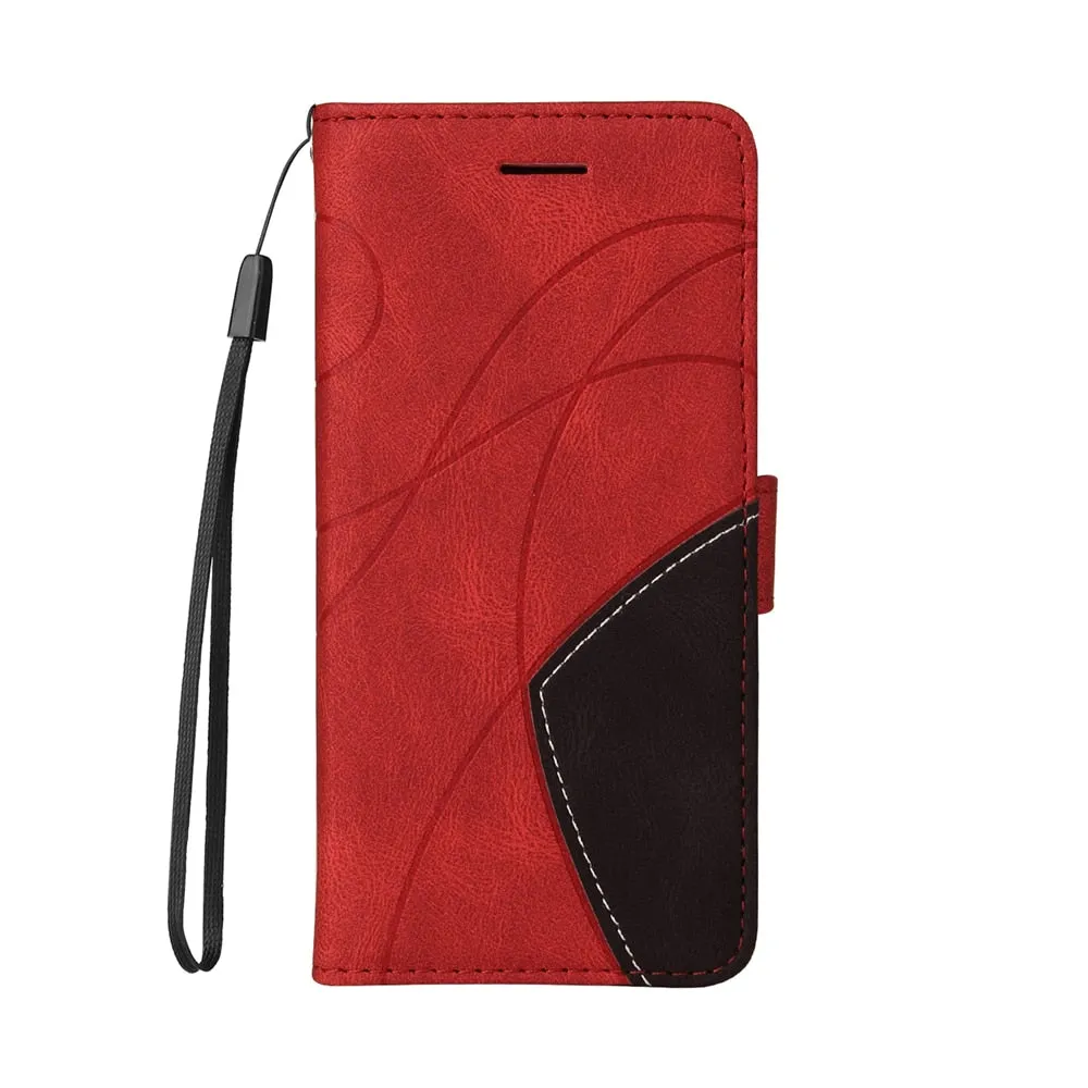 Anymob Samsung Blue And Red Leather Wallet Flip Case Protective Phone Cover