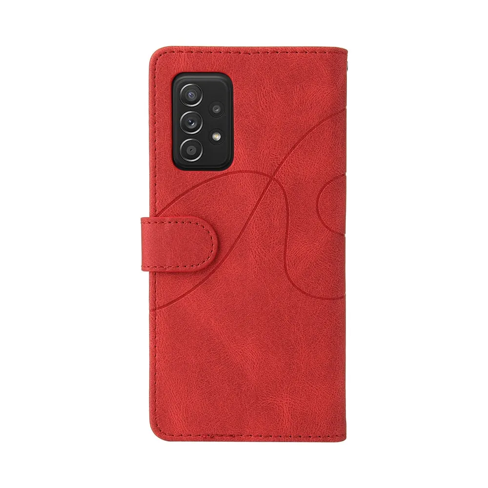 Anymob Samsung Blue And Red Leather Wallet Flip Case Protective Phone Cover