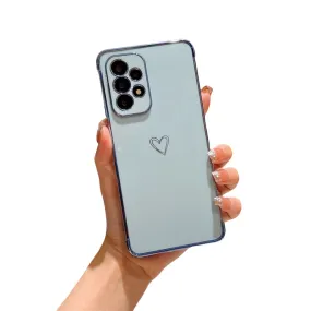 Anymob Samsung Blue Soft Electroplated Love Heart Phone Case Silicon Cases Cover