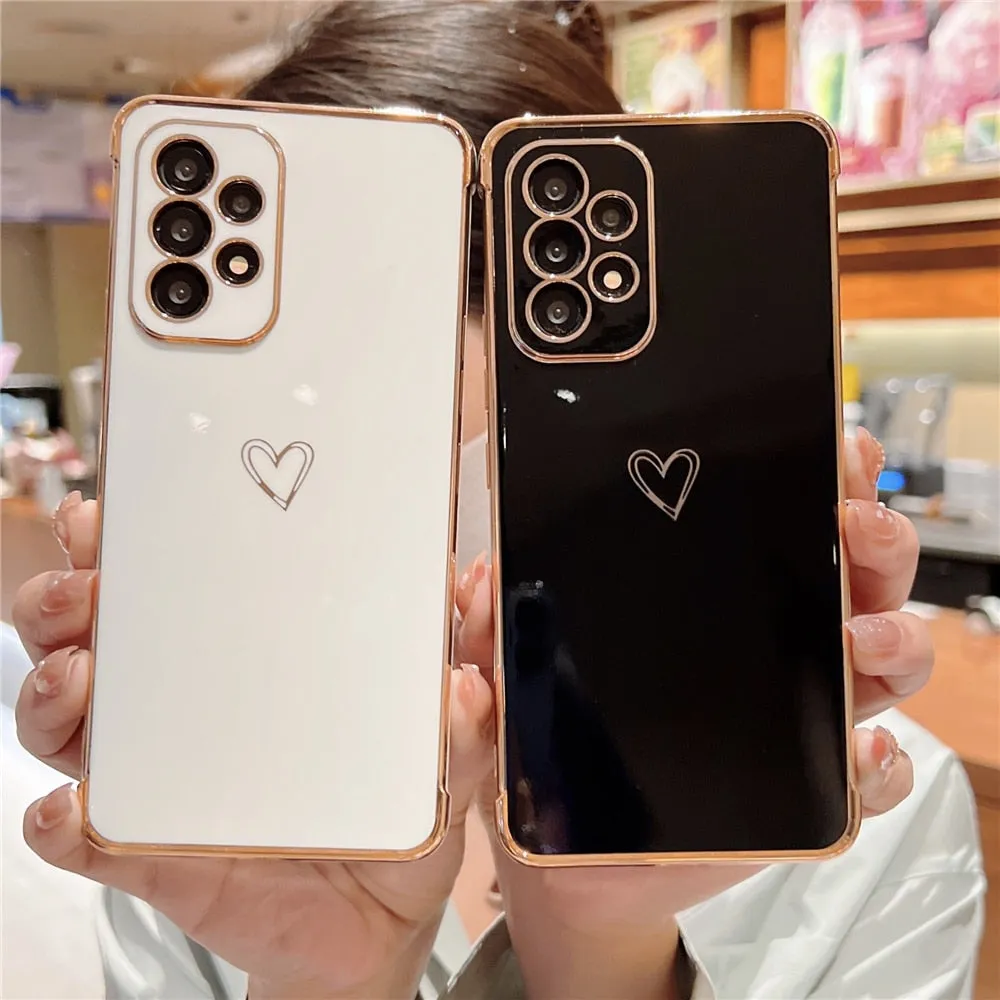 Anymob Samsung Blue Soft Electroplated Love Heart Phone Case Silicon Cases Cover