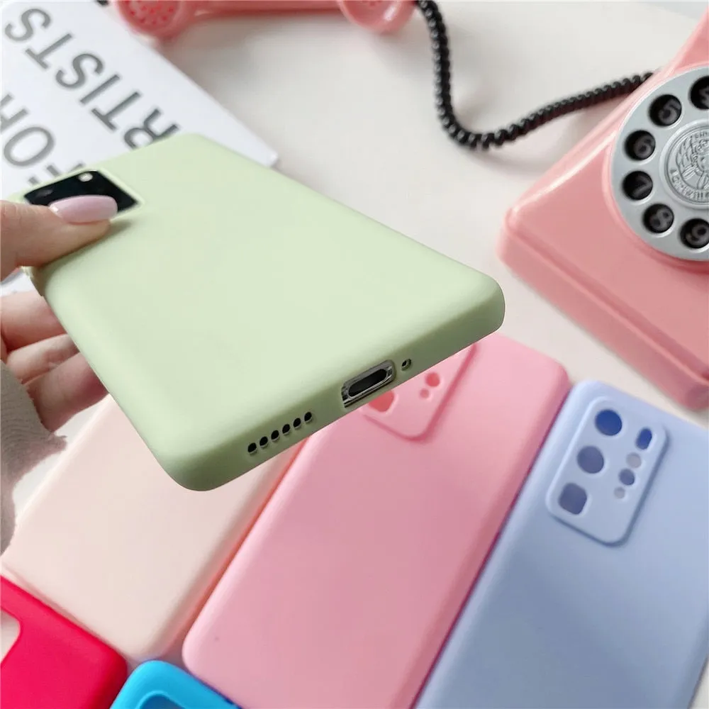 Anymob Samsung Brown Candy Color Phone Case Silicone Back Cover
