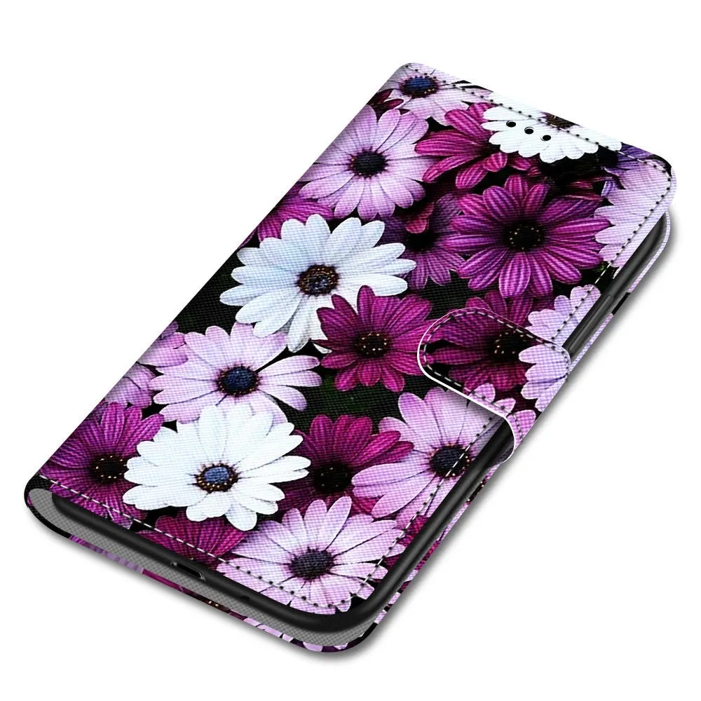 Anymob Samsung Case Multicolor Luxury Painted Flip Cute Playful Cat Wallet Phone Cover