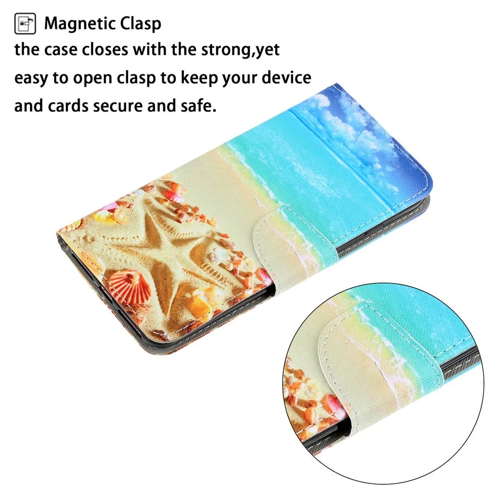 Anymob Samsung Cute Orange Kitty Magnetic Flip Wallet Case Painted Leather Phone Cover