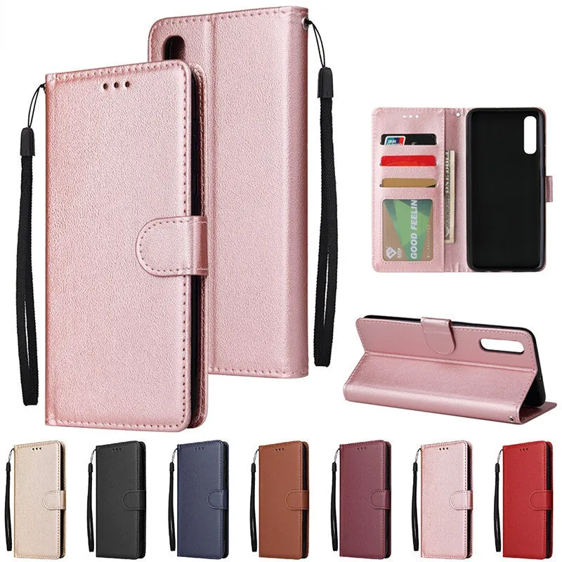 Anymob Samsung Dark Blue Leather Case Flip Wallet Phone Cover