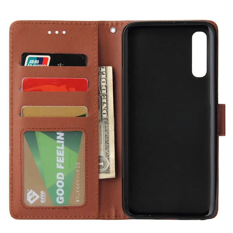 Anymob Samsung Dark Blue Leather Case Flip Wallet Phone Cover