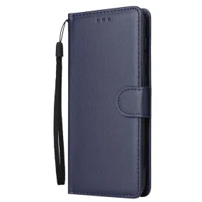 Anymob Samsung Dark Blue Leather Case Flip Wallet Phone Cover