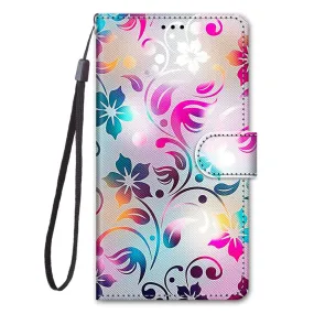 Anymob Samsung Neon Fashion Flowers Painted Flip Phone Case Leather Wallet Cover