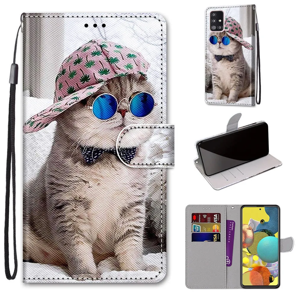 Anymob Samsung Neon Fashion Flowers Painted Flip Phone Case Leather Wallet Cover