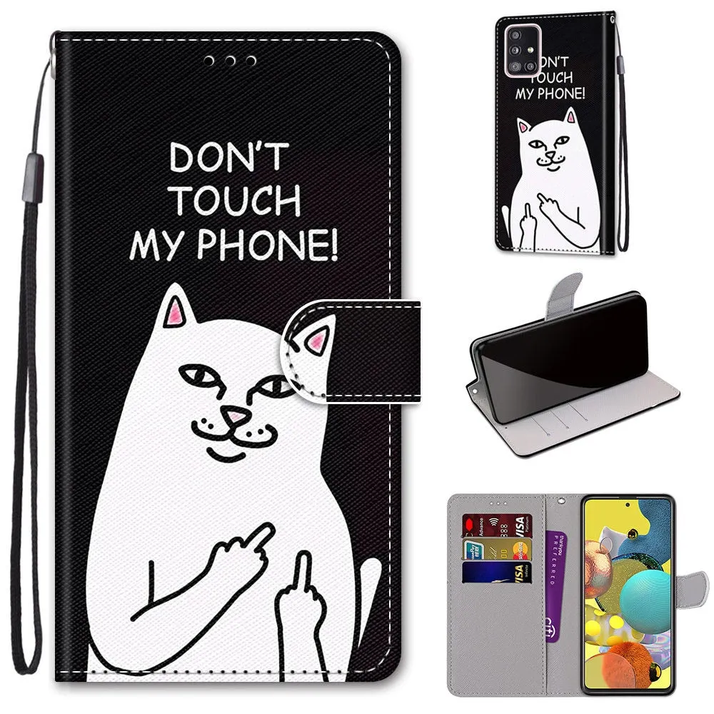 Anymob Samsung Neon Fashion Flowers Painted Flip Phone Case Leather Wallet Cover