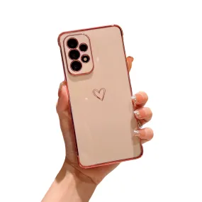 Anymob Samsung Pink Soft Electroplated Love Heart Phone Case Silicon Cover