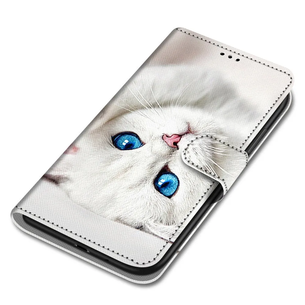 Anymob Samsung Puppy Cute Animal Painted Leather Phone Case Flip Wallet Phone Bag Cover