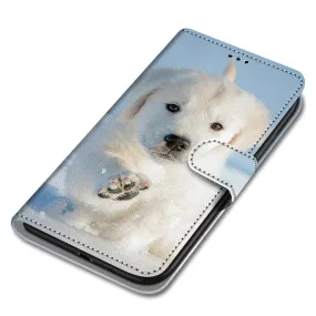 Anymob Samsung Puppy Cute Animal Painted Leather Phone Case Flip Wallet Phone Bag Cover