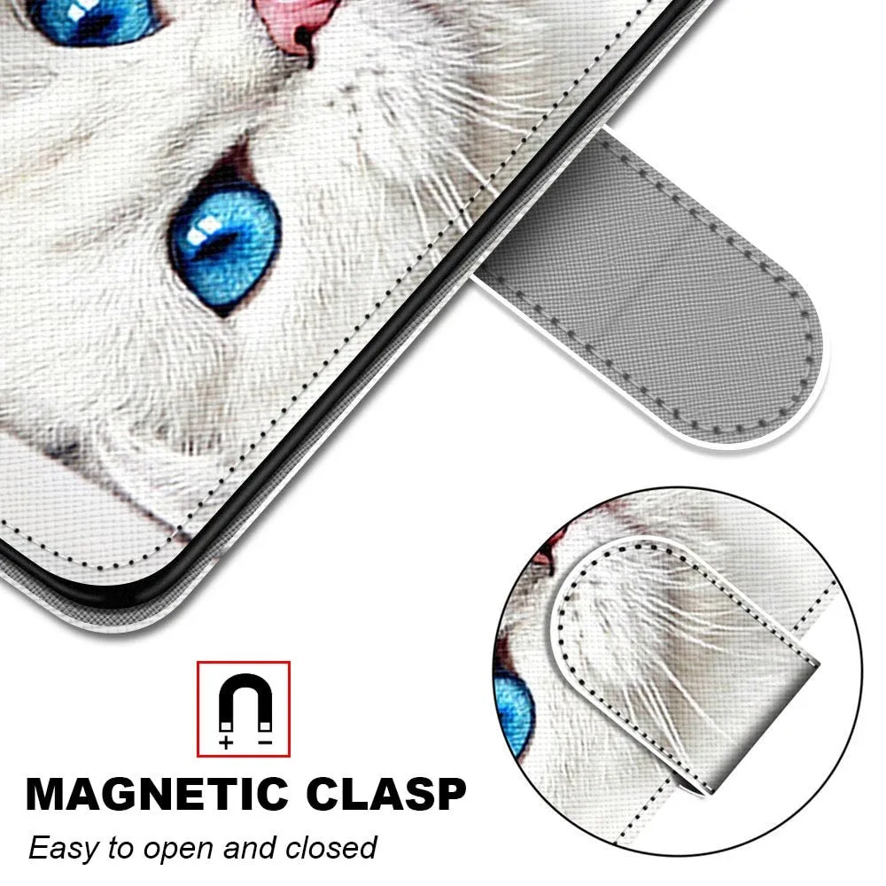 Anymob Samsung Puppy Cute Animal Painted Leather Phone Case Flip Wallet Phone Bag Cover