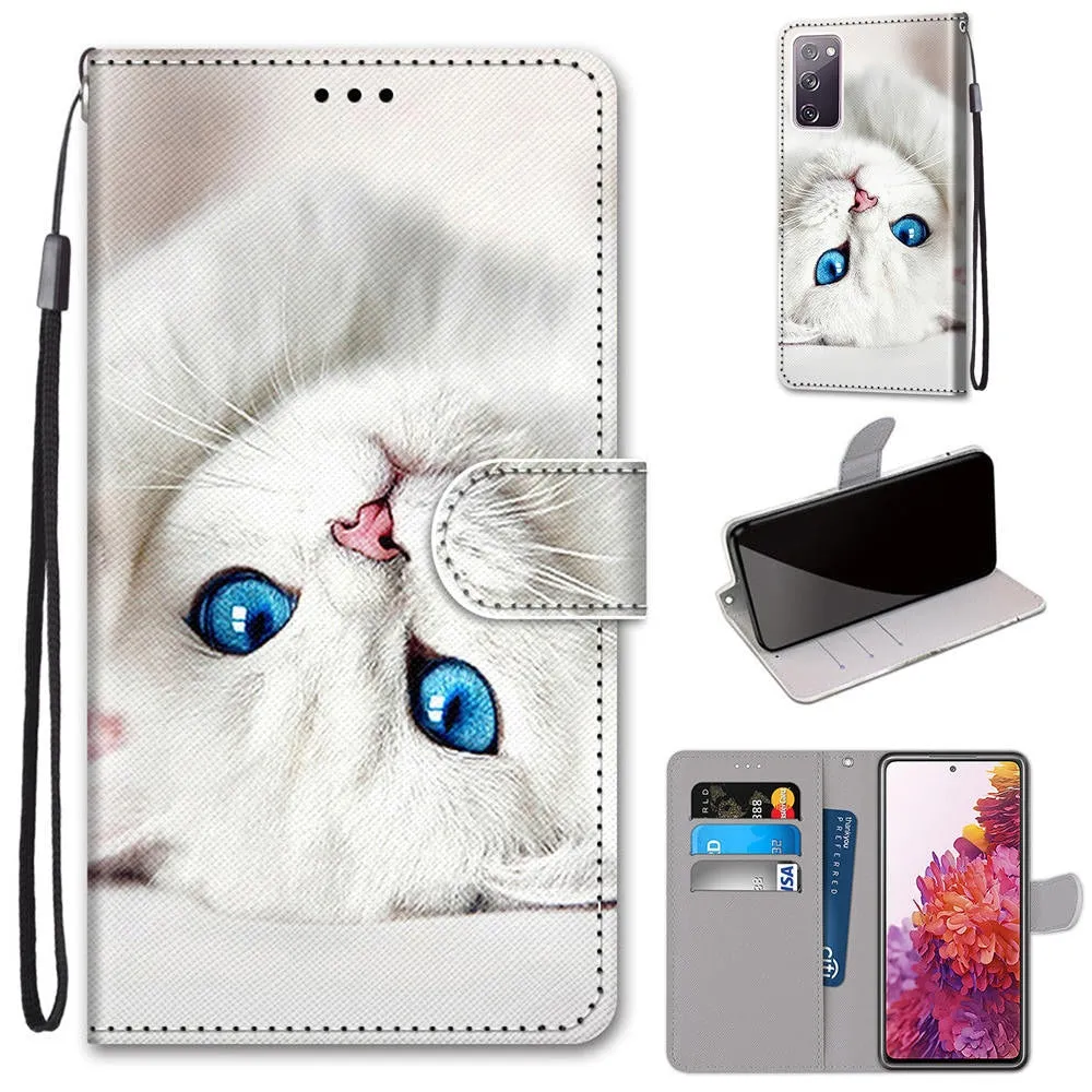 Anymob Samsung Puppy Cute Animal Painted Leather Phone Case Flip Wallet Phone Bag Cover