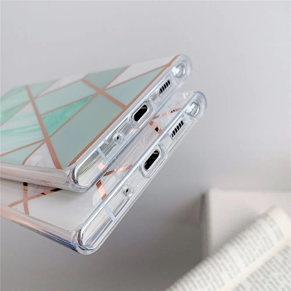 Anymob Samsung Purple Geometric Marble Phone Case Silicone Cover