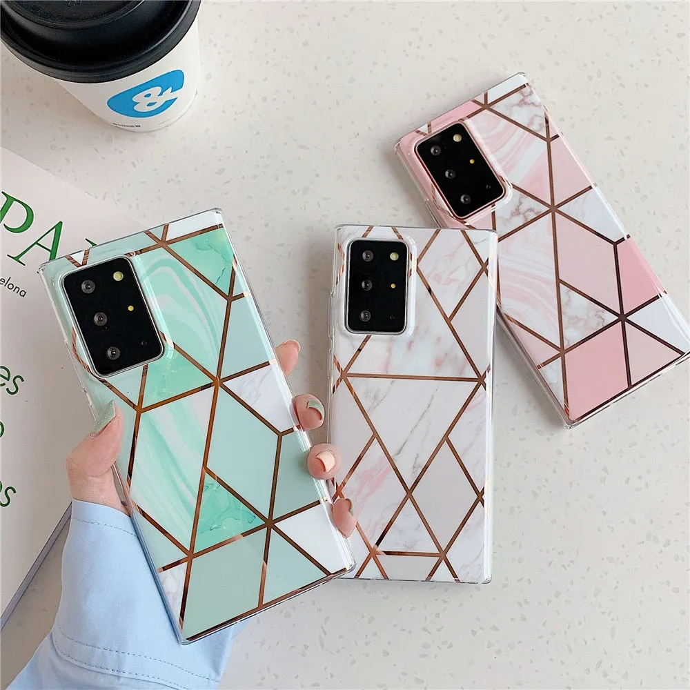 Anymob Samsung Purple Geometric Marble Phone Case Silicone Cover