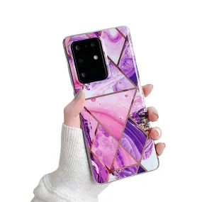 Anymob Samsung Purple Geometric Marble Phone Case Silicone Cover