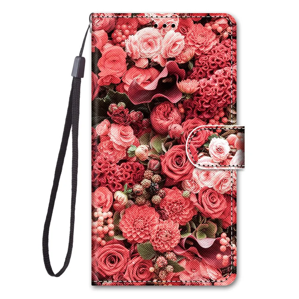 Anymob Samsung Rose Floral Magnetic Flip Leather Phone Case