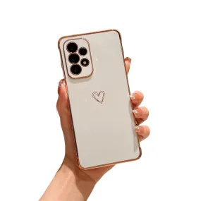 Anymob Samsung White Soft Electroplated Love Heart Phone Case Silicon Cases Cover
