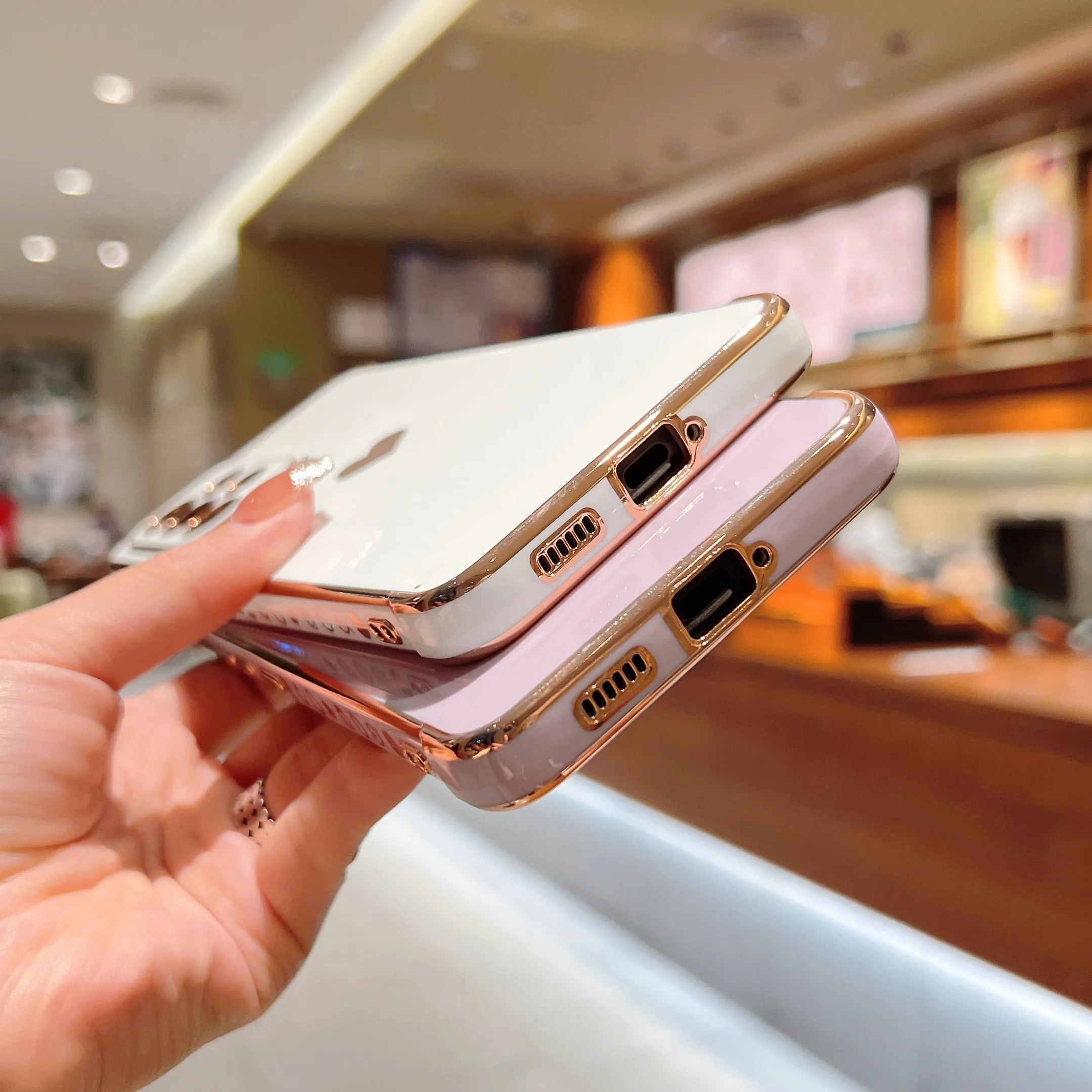 Anymob Samsung White With Bronze Plating Silicon Case Love Heart Side Pattern Phone Cover