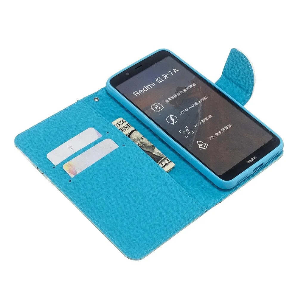Anymob Xiaomi Redmi Leather Case Flip Fashionable Peony Flowers Cover Wallet