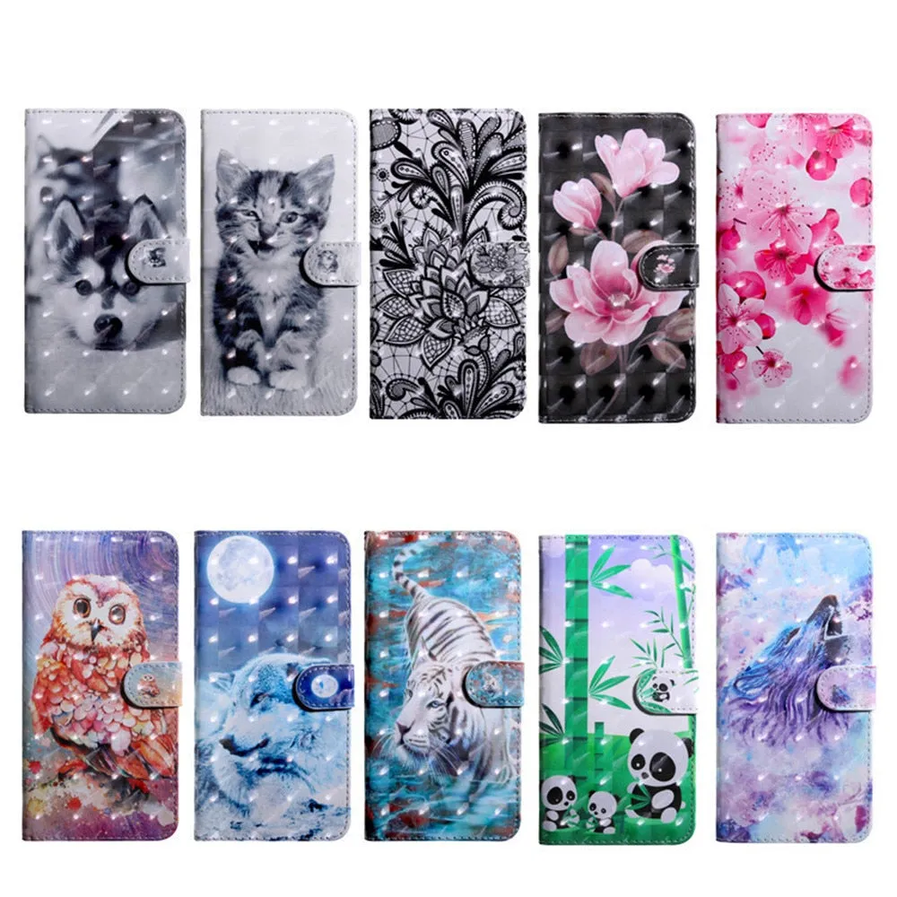 Anymob Xiaomi Redmi Phone Case Owl Leather Flip Wallet Cover