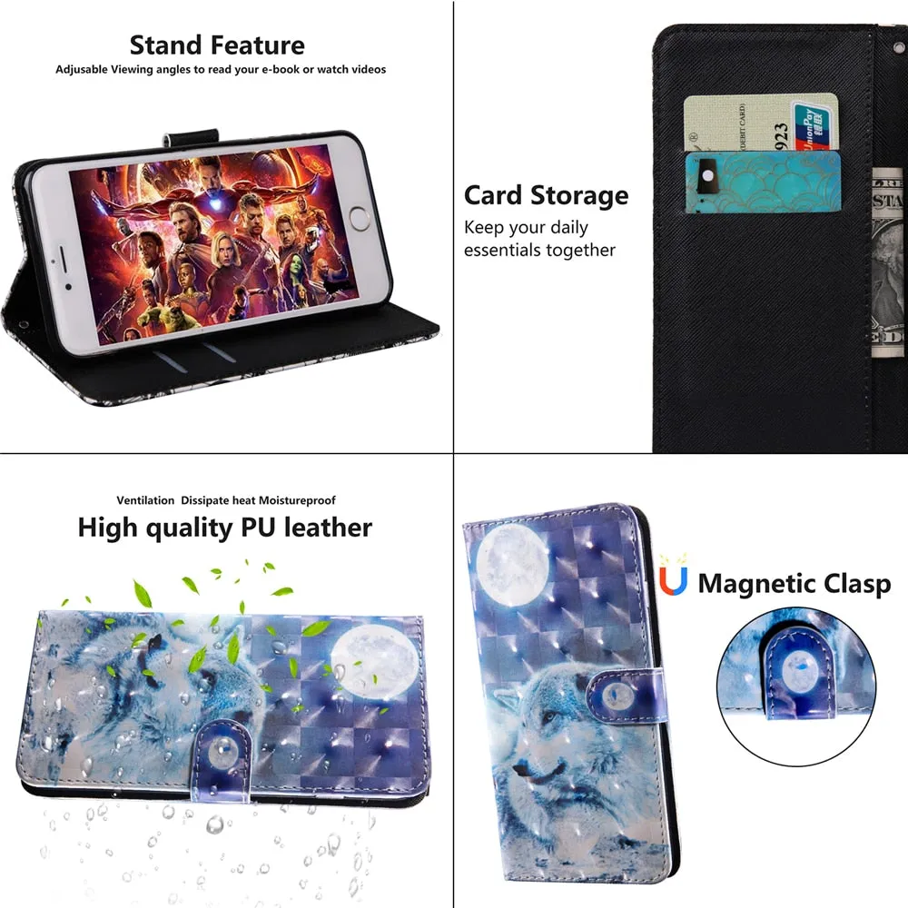 Anymob Xiaomi Redmi Phone Case Owl Leather Flip Wallet Cover