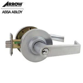 Arrow - RLX01 - Commercial Lever Set - Sierra Lever - 2-3/4" Backset - Passage - Satin Chrome - Grade 2