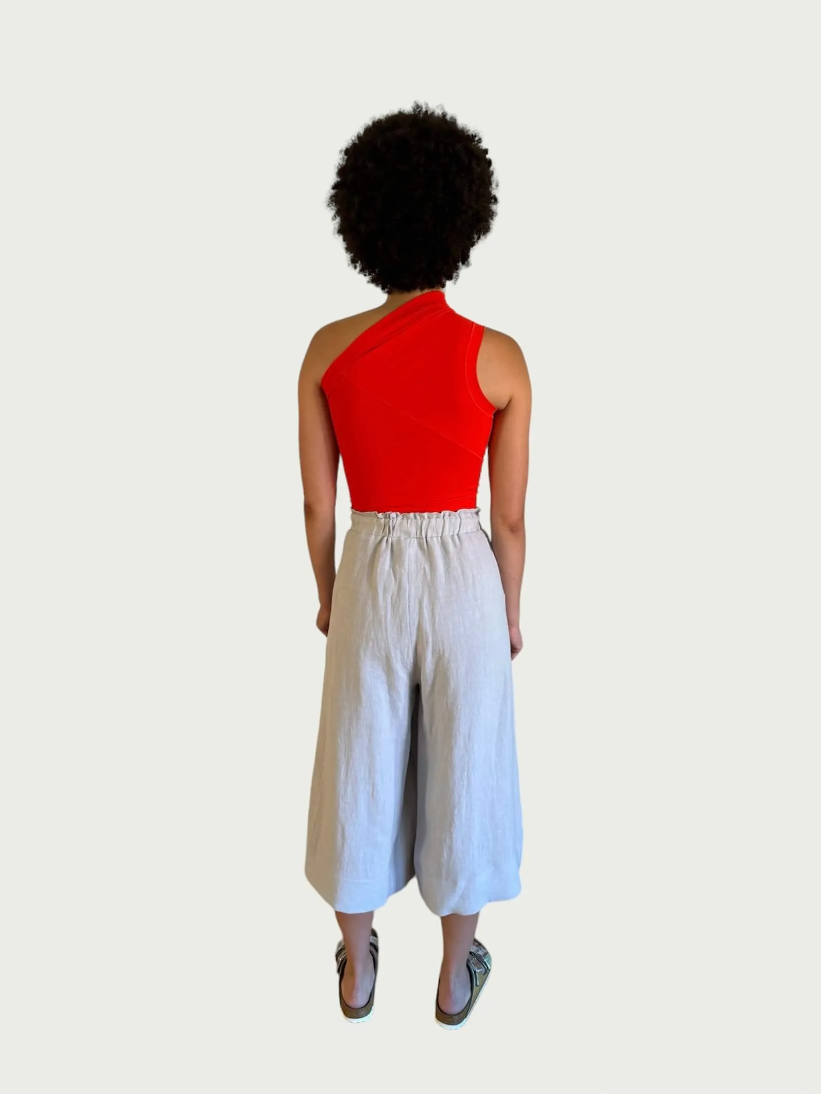 Asymmetrical Tank Top in Electric Tangerine