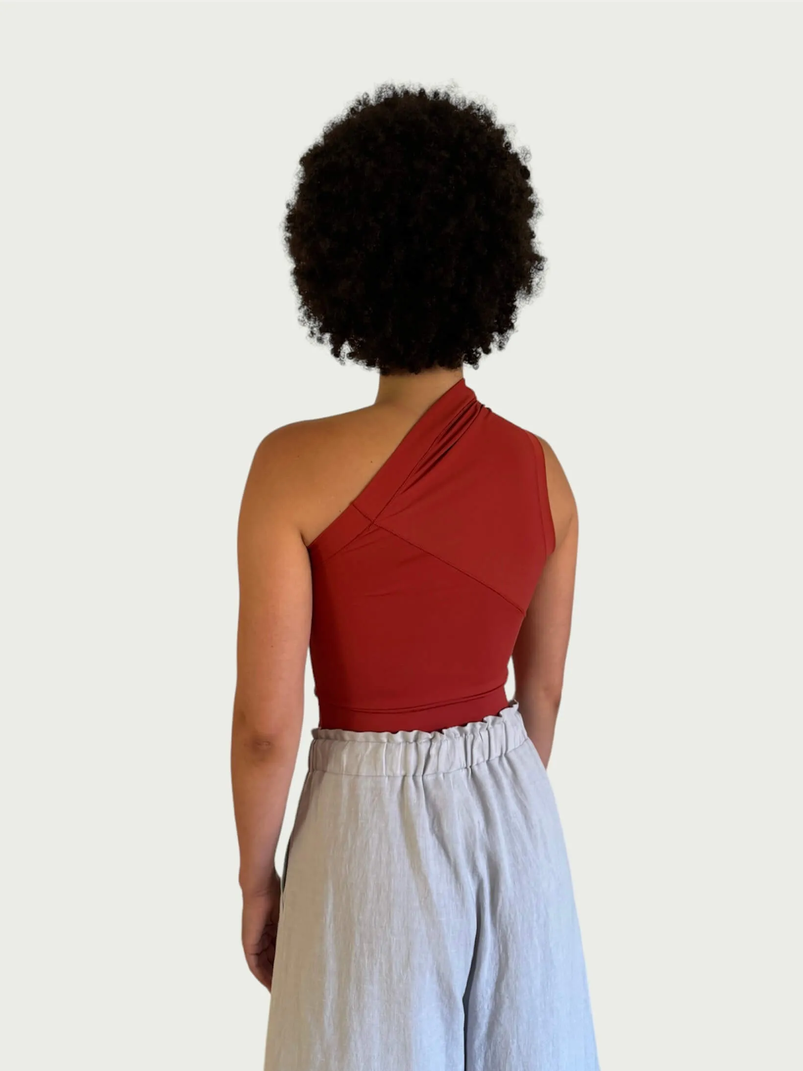 Asymmetrical Tank Top in Rouge