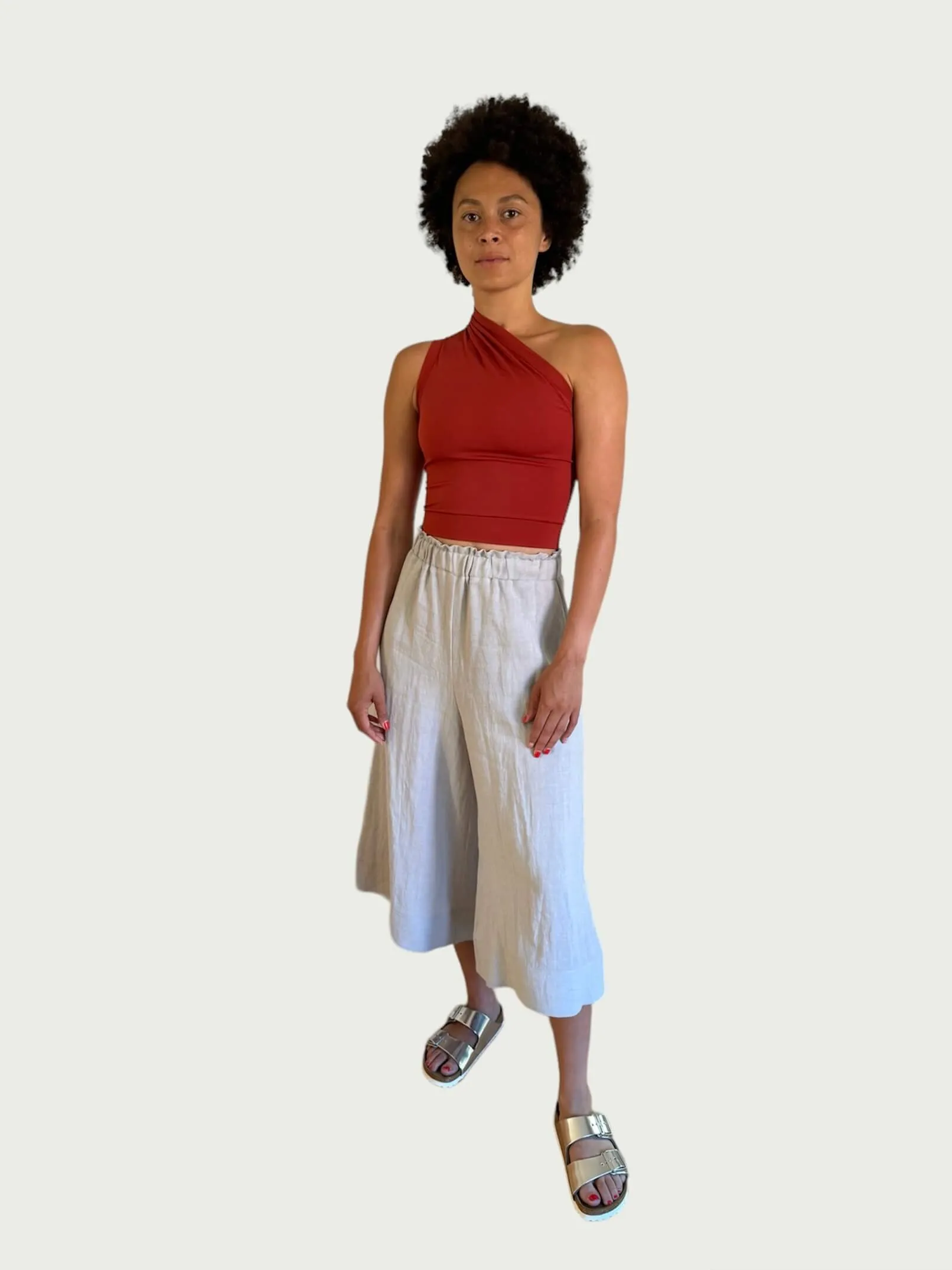 Asymmetrical Tank Top in Rouge