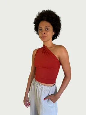 Asymmetrical Tank Top in Rouge