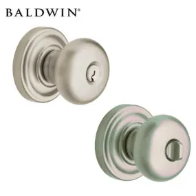 Baldwin Estate - 5205 Classic Knob Set - 5048 Circle Rose - Optional Finish - Entrance - Grade 2