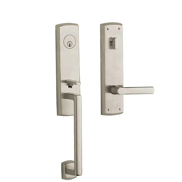 Baldwin Estate - 85387.RENT - Soho Lever Handleset - Singl Cyl - Interior Lever - 056 - Lifetime Satin Nickel - Entrance - Grade 2 - RH