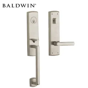 Baldwin Estate - 85387.RENT - Soho Lever Handleset - Singl Cyl - Interior Lever - 056 - Lifetime Satin Nickel - Entrance - Grade 2 - RH