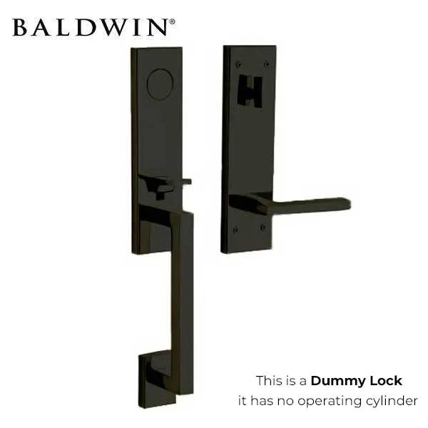 Baldwin Estate - 85391.LFD - Minneapolis 3/4 Escutcheon Handleset - Full Dummy - 190 - Satin Black - Grade 2 - LH