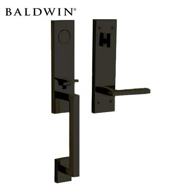 Baldwin Estate - 85391.LFD - Minneapolis 3/4 Escutcheon Handleset - Full Dummy - 190 - Satin Black - Grade 2 - LH