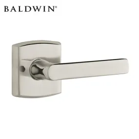 Baldwin Reserve - 5485V - Soho Lever Set - R026 Squared Rose - 056 - Lifetime Satin Nickel - Full Dummy - Reversible Handing