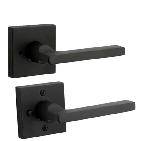 Baldwin Reserve - PV.SQU.CSR - Contemporary Square Lever Set - Square Rose - 190 - Satin Black - Privacy - Grade 2 - RH
