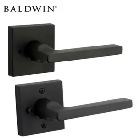 Baldwin Reserve - PV.SQU.CSR - Contemporary Square Lever Set - Square Rose - 190 - Satin Black - Privacy - Grade 2 - RH