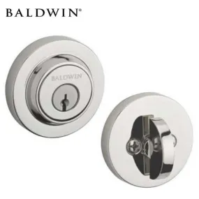 Baldwin Reserve - SC.CRD - Contemporary Round Deadbolt - Singl Cyl - 260 - Polished Chrome - Grade 2