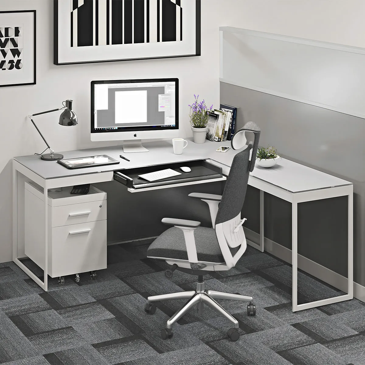 BDI Coda 3522 Ergonomic Task Chair with High-Performance Mesh Fabric (Oyster & Grey)
