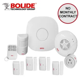 Bolide - Wireless Alarm Security Kit - 9 Pieces - Motion Sensors / Smart Plug / Central Hub - Self monitored security system -  App Controlled - White