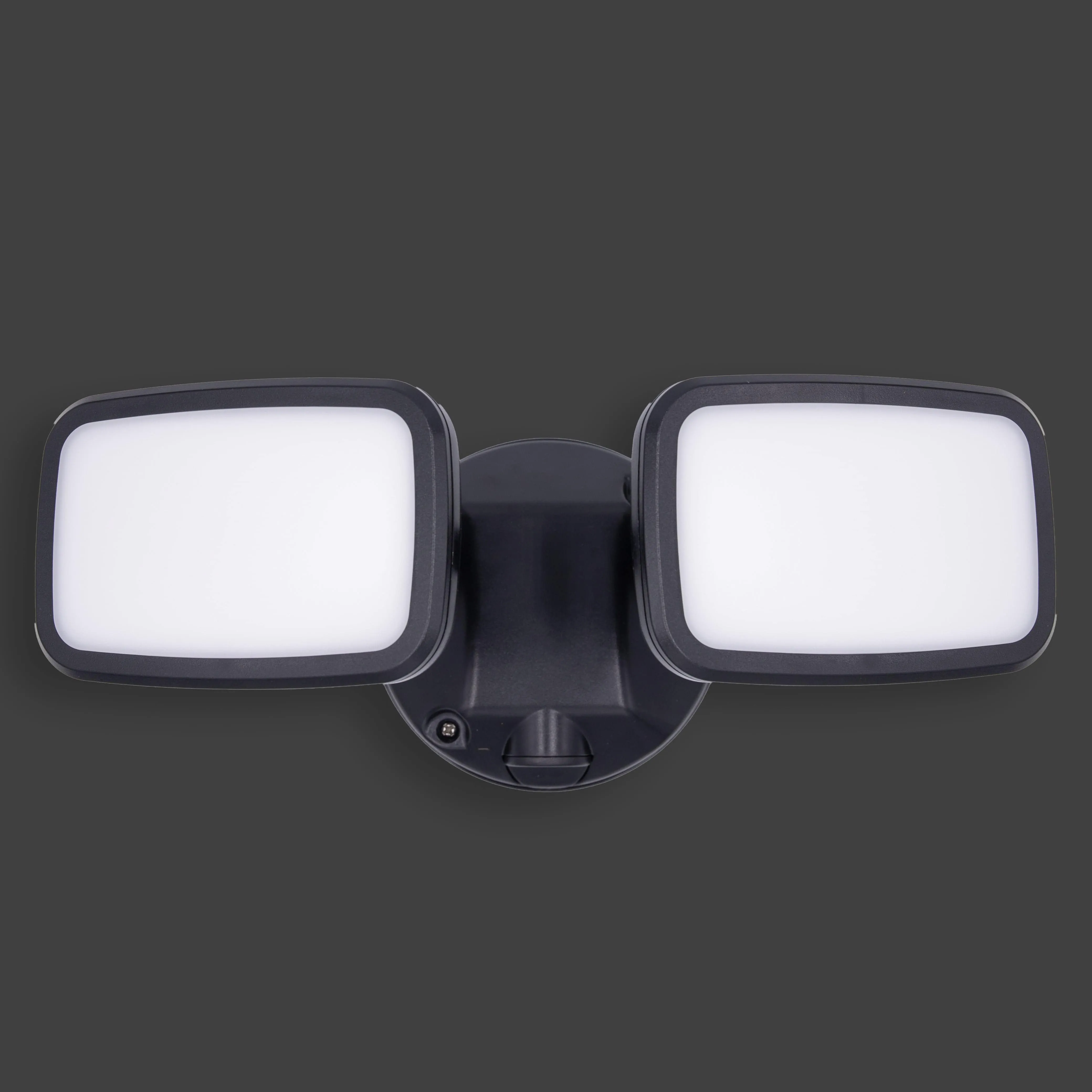 Bordeaux 2 Light Security Wall Light - Black